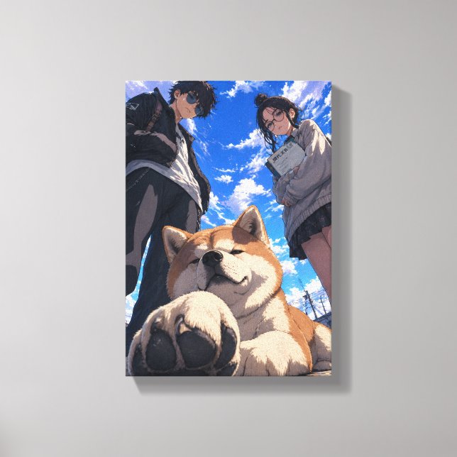 Toile Anime akita et ses amis (Recto)