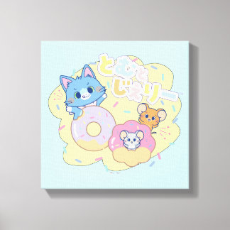 Toile Anime Donut délice avec Tom, Jerry et Tuffy