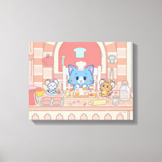 Toile Anime Tom, Jerry et boulangerie Tuffy