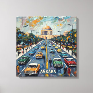 Toile Ankara Turkey Golden Dome Vintage Stretched Canvas