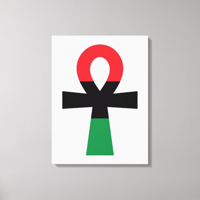 Toile Ankh rouge, noir et vert (Recto)
