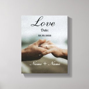 Toile Anniversaire de Couple Amour Personnalisé