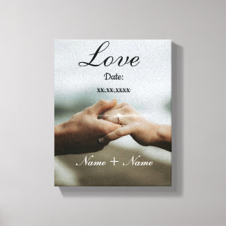Toile Anniversaire de Couple Amour Personnalisé
