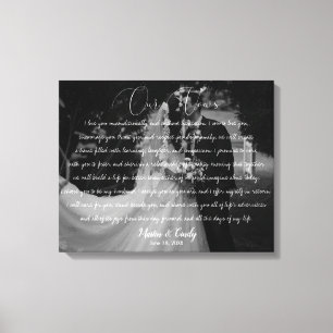 Toile Anniversaire du Mariage customisé Photo & Vows
