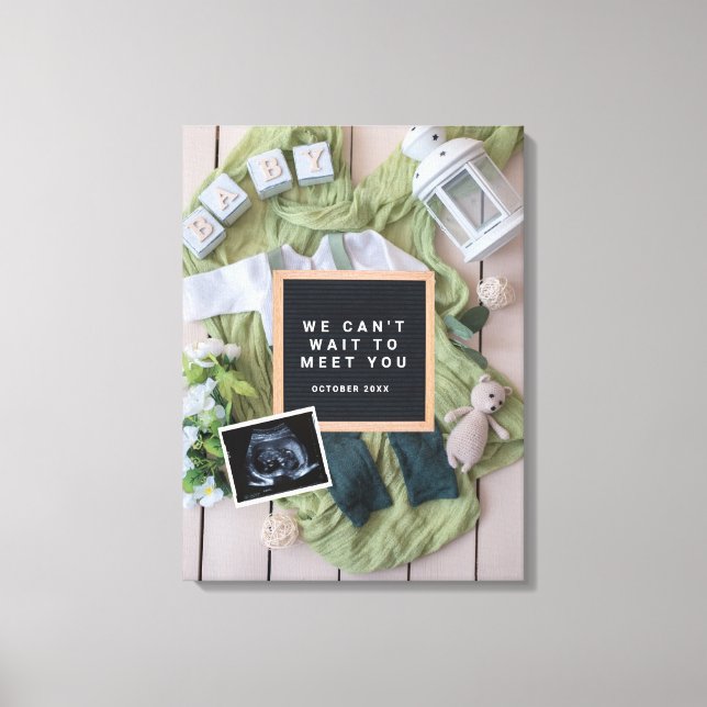 Toile Annonce de grossesse Fête de bienvenue pour bébé (Recto)