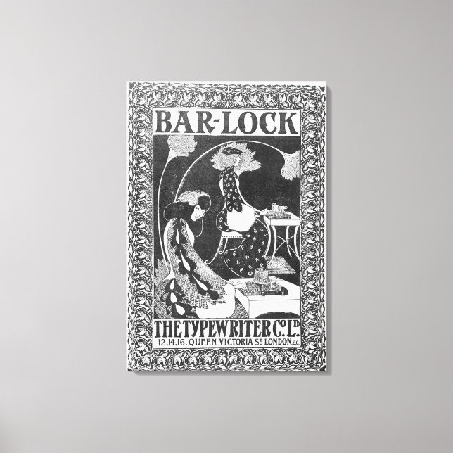 Toile Annonce pour les machines à écrire à barres-serrur (Recto)