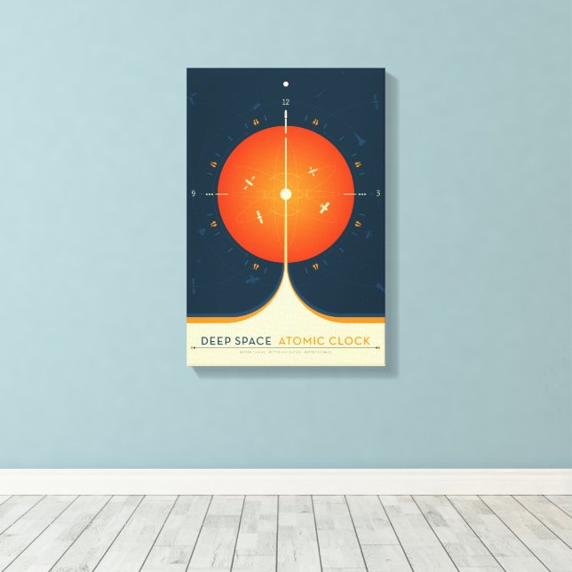 Toile Annonce Sci-Fi, Horloge Atomique Orange, Espace Pr (Insitu (Plancher de Bois))
