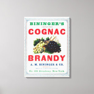 Toile Annonce Vintage Pour Le Brandy Cognac de Bininger.