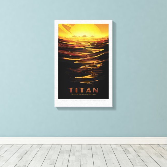 Toile Annonce Voyage Sci-Fi, Moon Titan (Insitu (Plancher de Bois))