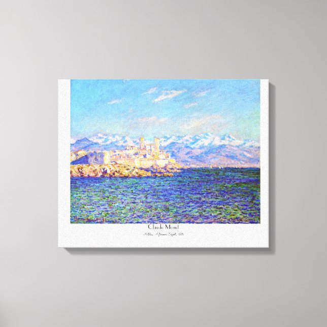 Toile Antibes, Effet après-midi, 1888 Claude Monet cool, (Recto)