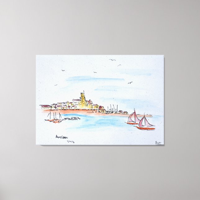 Toile Antibes sur la Méditerranée, France (Recto)