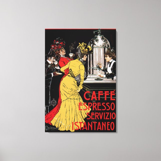 Toile Antique Café Italien Bar Espresso Ad Poster (Recto)