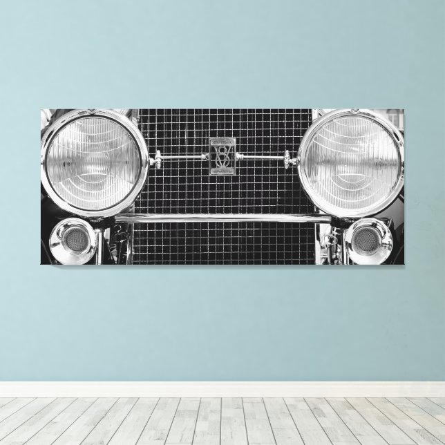 Toile Antique Vieux Timer Cadillac Headlights (Insitu (Plancher de Bois))