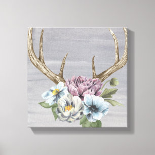 Toile Antlers floraux de cerfs
