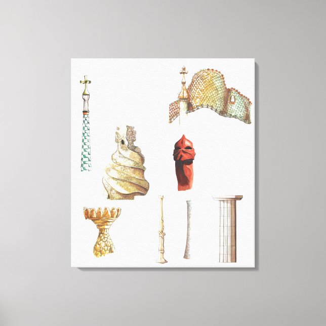 Toile Antonio Gaudi. Barcelone. Espagne. Architecture (Recto)