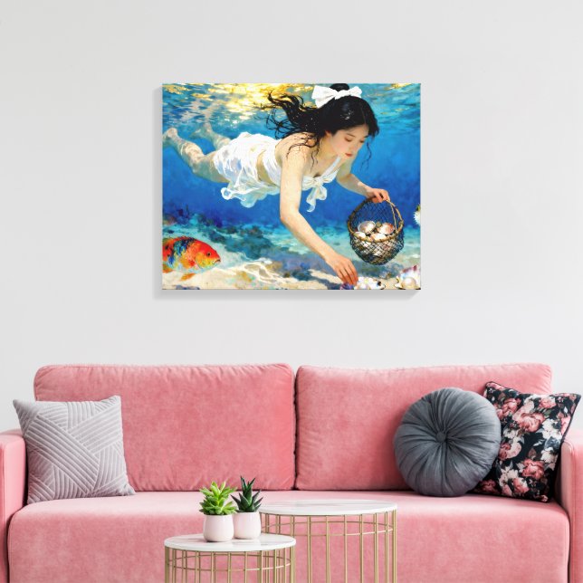 Toile "Aoi of the Deep" - Un portrait océanique (Insitu(Salon))