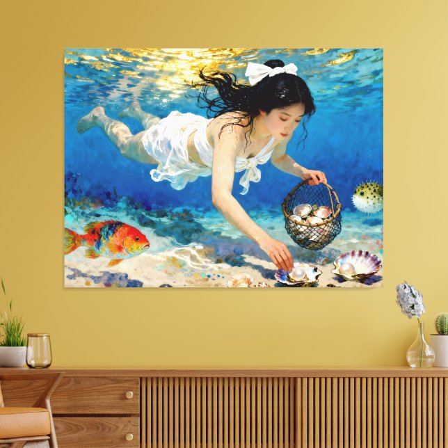 Toile "Aoi of the Deep" - Un portrait océanique (Insitu(Salon))