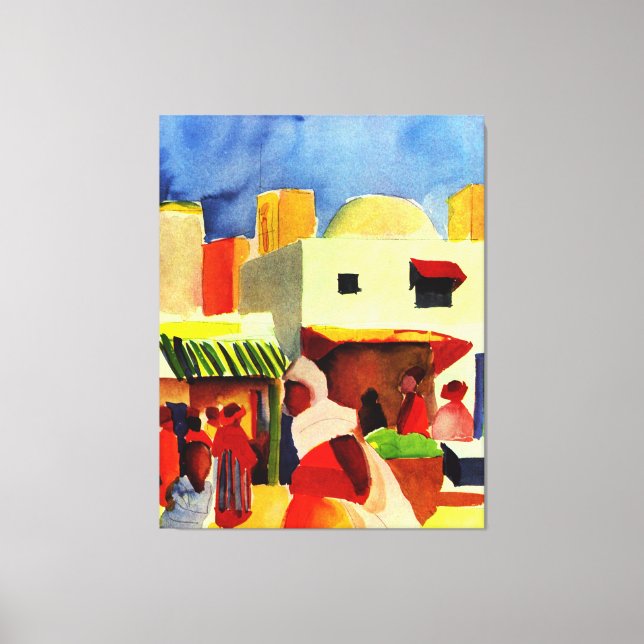 Toile Août Macke, Marché à Alger (Recto)