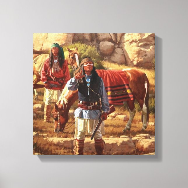 Toile Apache Braves Avec Geronimo (Recto)