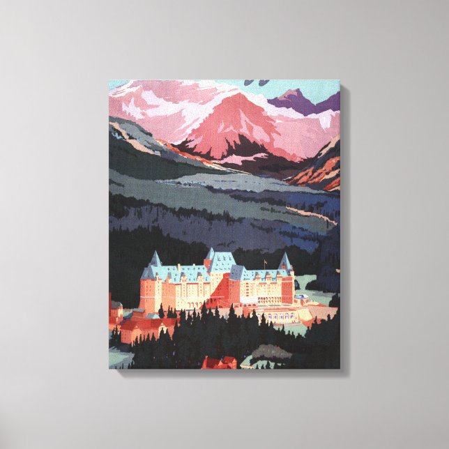 Toile Aperçu de l'affiche de l'hôtel Banff Springs (Recto)