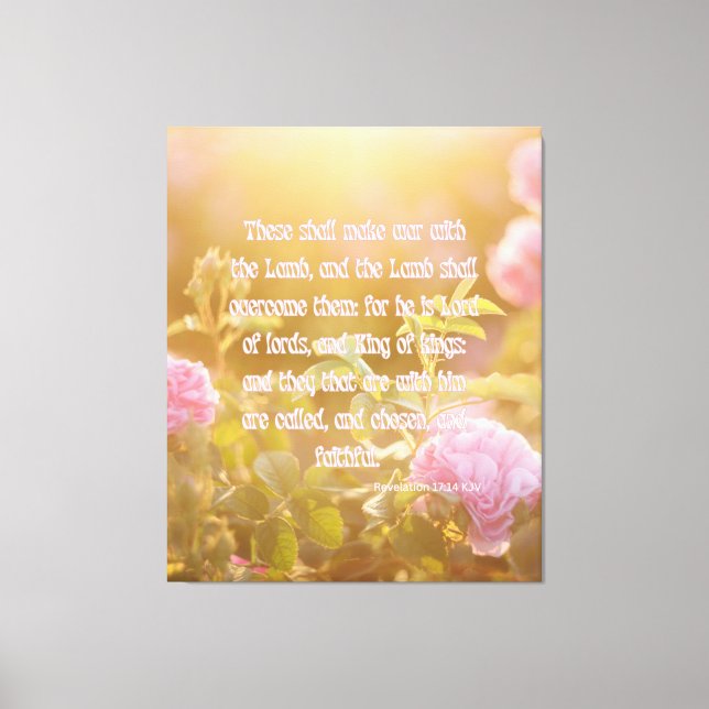 Toile Apocalypse 17:14 Bible Verse KJV Pic Wall Art (Recto)