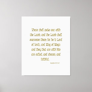 Toile Apocalypse 17:14 Bible Verse KJV Wall Art