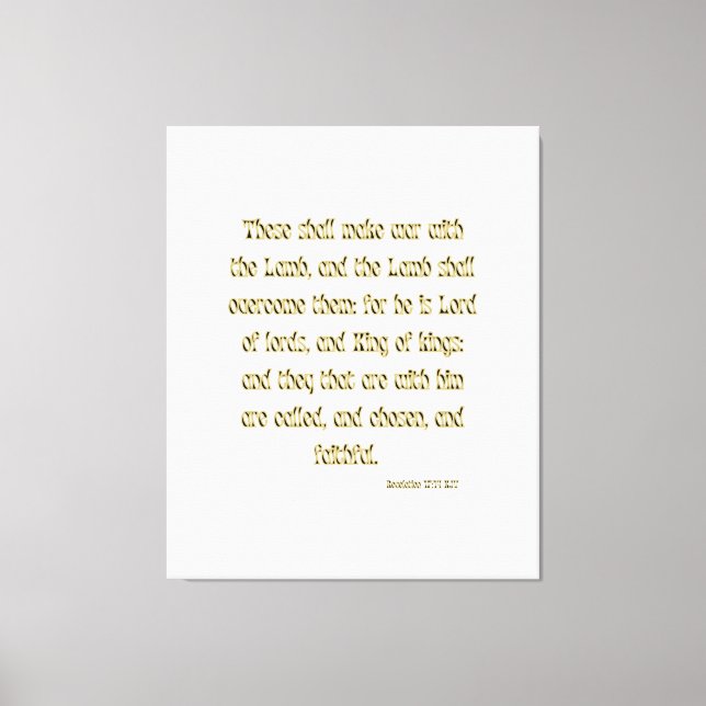 Toile Apocalypse 17:14 Bible Verse KJV Wall Art (Recto)