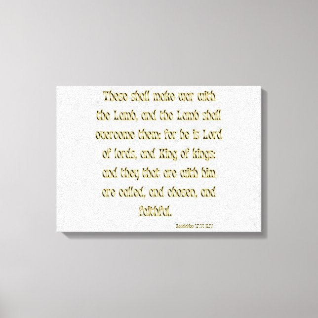 Toile Apocalypse 17:14 Bible Verse KJV Wall Art (Recto)