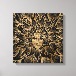 Toile Apollo Sun God Black and Gold