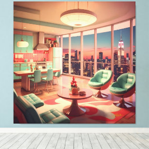 Toile Appartement penthouse futuriste atomique