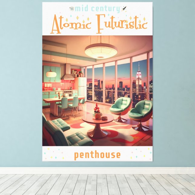Toile Appartement Penthouse Futuriste Atomique (Insitu (Plancher de Bois))