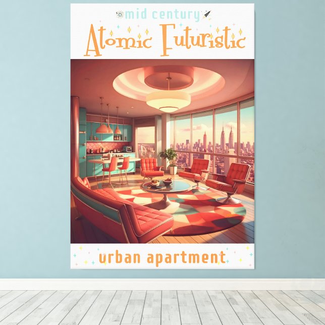 Toile Appartement Urbain Futuriste Atomique (Insitu (Plancher de Bois))