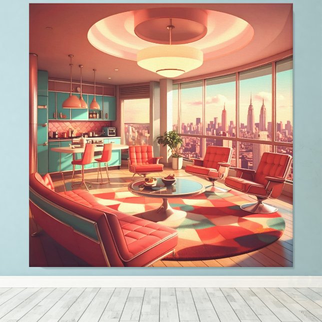 Toile Appartement Urbain Futuriste Atomique (Insitu (Plancher de Bois))