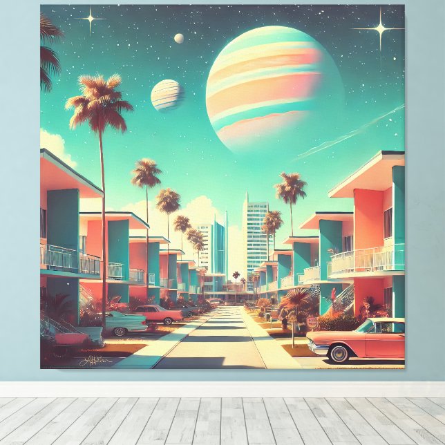 Toile Appartements Atomiques Futuristes New Florida (Insitu (Plancher de Bois))