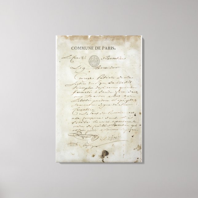 Toile Appel de Maximilien de Robespierre (Recto)