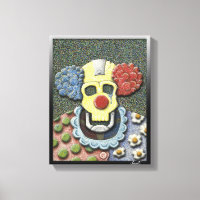 Appelez le Clown-Color Pointillisme/Gouache en Ple