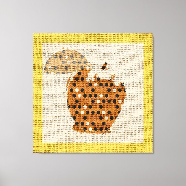 Toile Apple Fine Art sur Burlap Linen Jute (Recto)