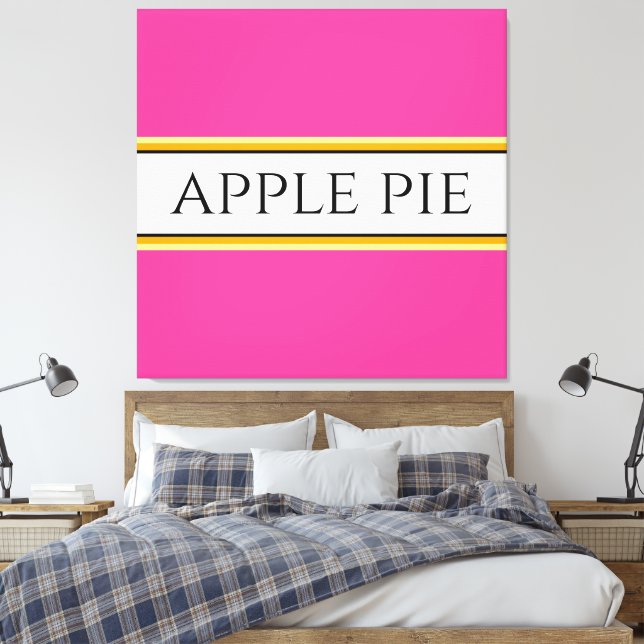 Toile APPLE PIE amusant rose vif Blancs Jaunes (Insitu(Chambre))