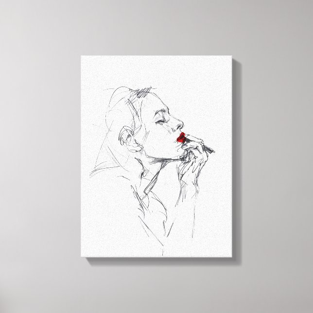 Toile Application du rouge à lèvres (Recto)