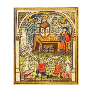 Toile Apprentis dans un laboratoire médiéval
