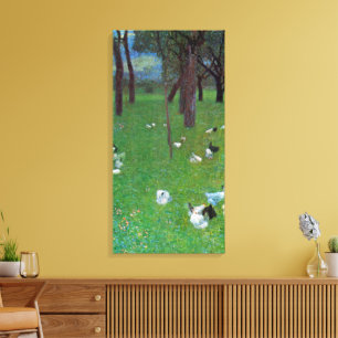 Toile Après la pluie, poules de jardin par Gustav Klimt