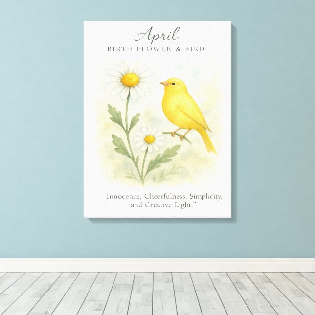 Toile April Birthday Bible Verse Cross and Resurrection  (Insitu (Plancher de Bois))