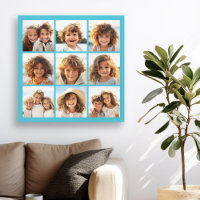 Aqua Instagram Photo Collage avec 9 photos carrés