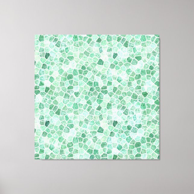 Toile Aqua Turquoise Patchwork Terrazo Motif (Recto)