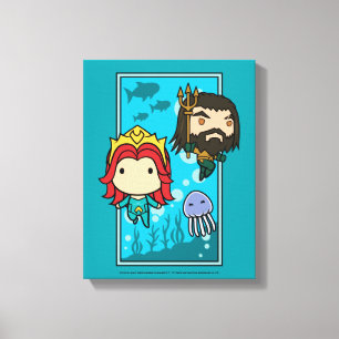 Toile Aquaman   Chibi Mera et graphique sous-marin