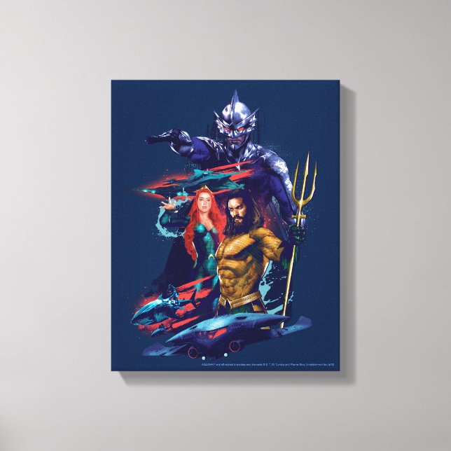 Toile Aquaman | King Orm contre Mera et Aquaman (Recto)