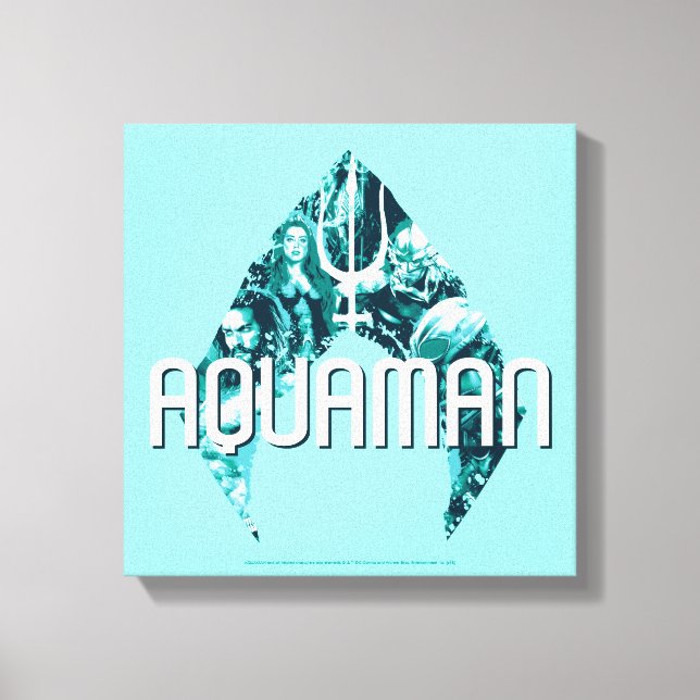 Toile Aquaman | Orin, Mera, Orm & Manta Noir En Symbole (Recto)