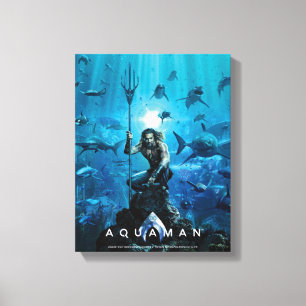 Toile Aquaman   Prince Orin avec animaux aquatiques