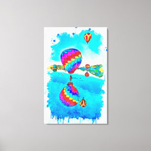 Toile Aquarelle à air chaud en vol