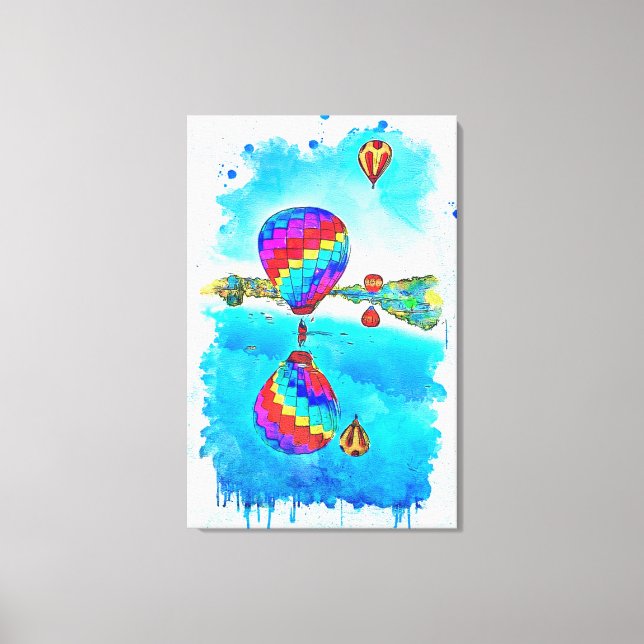 Toile Aquarelle à air chaud en vol (Recto)